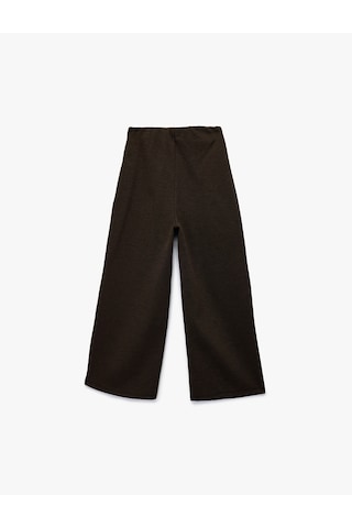 Koton Viskon Karışımlı Basic Geniş Paça Pantolon Kahverengi 6wkg40199ak Kahve