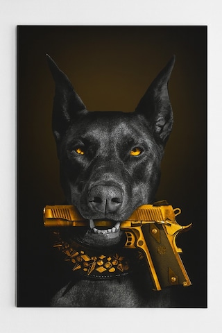Mafia Köpek Doberman Cam Tablosu Ev Hediyesi Kırılmaz Lüks Modern Cam Tablo