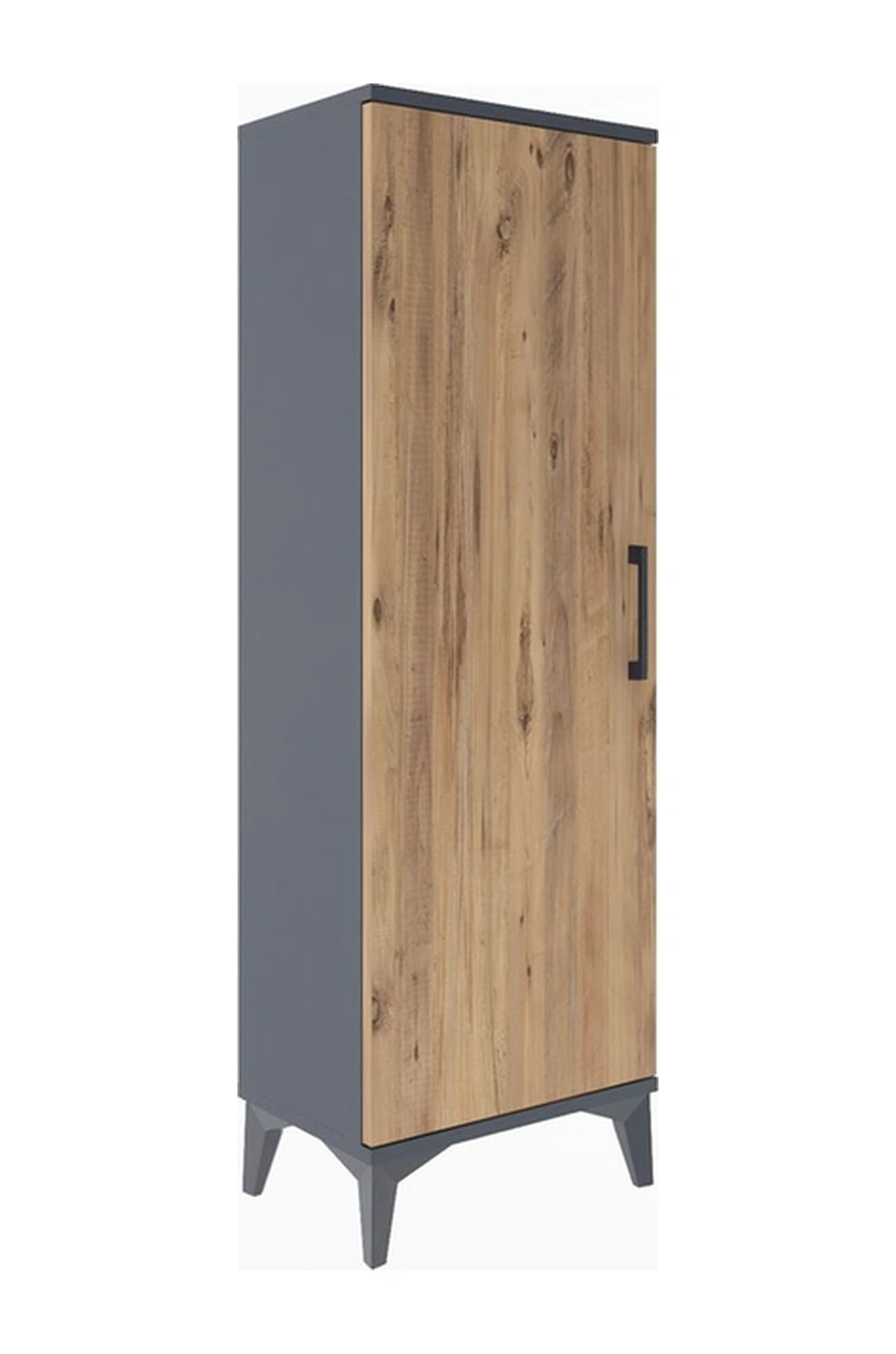 Arges Dolap Tek Kapaklı Tek Askılı 44x30x134 Antrasit-çam Antrasit