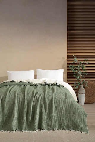 Varol 5 Katlı %100 Pamuk Müslin Yatak Örtüsü 230x240 Cm Yesıl/cıftkısılık Yeşil