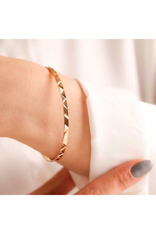 10 Gr Gram 22 Ayar İşçiliksiz Üçgen Bilezik