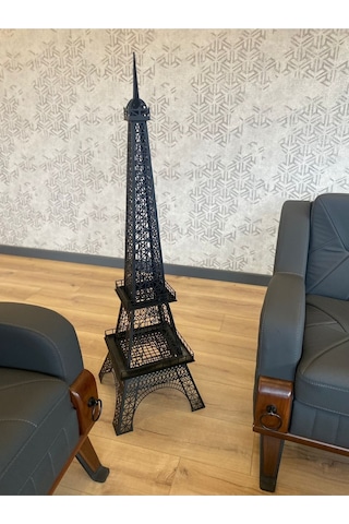 Metal Eyfel Kulesi Cnc Kesim Siyah Renk