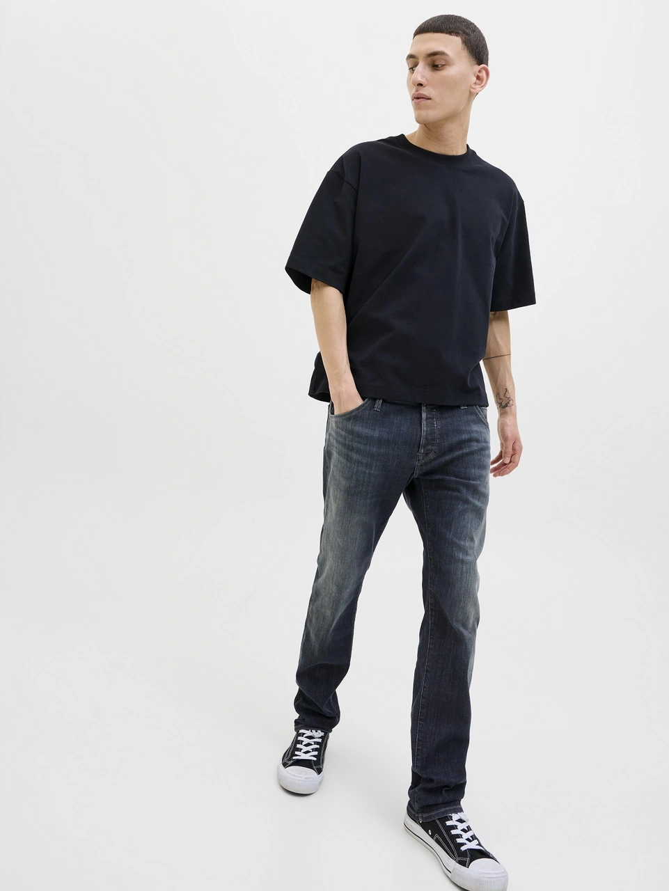 Jack & Jones Jack Jones Erkek Rahat Kesim Kot Pantolon 12278082 Mavi