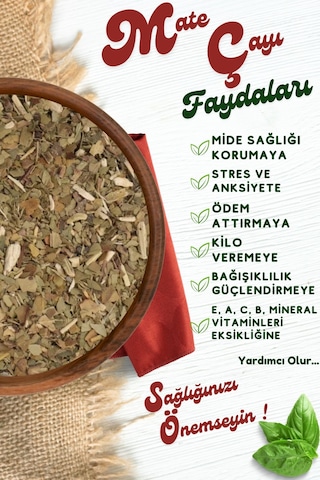 Yörem Afyon Yorgunluğa Paydos Diyenlere Doğal Mate Yaprağı, Yerba Mate Ilex Paraguariensis 85gr