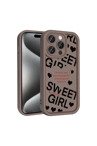 Goocamp Apple iPhone Uyumlu 15 Pro Kılıf Kamera Korumalı Baskılı Arka Yüzey Klas Kapak - Beyaz Beyaz