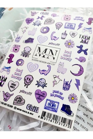 Nail Art Slider Stiker Sezon Sınırlı Özel W137 Beyaz