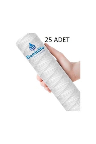 25 Adet 10" İnç İplik 25 Micron Sediment Sargı Tortu İp Filtre