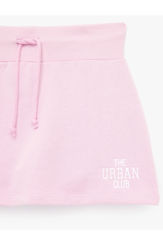 Koton Beli Bağcıklı Slim Fit Nakışlı Mini Spor Şort Etek Pembe 6sak40430nk Gül