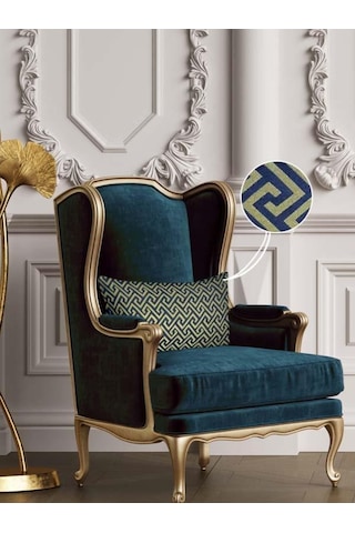 Mrs.Gugar Luxury Gece Mavisi Dikdörtgen Kırlent Kılıfı