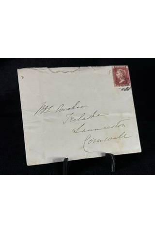 İngiltere Klasik Dönem 1872 Victoria Dönemi Red Penny Pullu Zarf Postadan Geçmiş Varış Damgalı