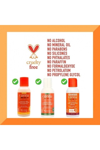 Cantu Sülfatsız Doğal Bukle Bakım Seti - 3'lü Mini Boy 89 Ml Krem Şampuan,nemlendirici Saç Kremi,bukle Belirginleştirici Krem