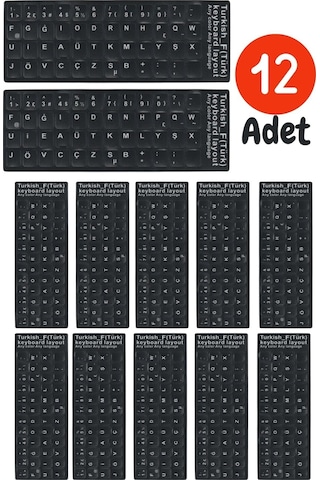 Mn6 Mf01 F Klavye Sticker/12 Adet-laptop Pc Uymlu-silinmez/türkçe F Klavye Sticker
