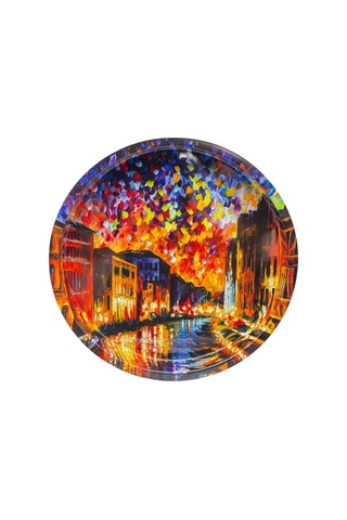 Ef163-03 Afremov River Desenli Yuvarlak Tepsi 36 Cm Desenli