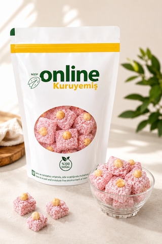 Lokum Fındıklı Çilekli - 250 Gr