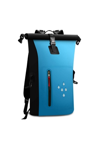 Yunboo Kamp Ve Geziler İçin Dayanıklı Pvc Su Geçirmez Sırt Çantası, 20-25l, Mavi, Reflektif Şeritli Çok Renkli