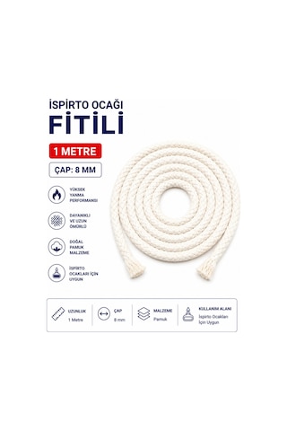 İspirto Ocağı Fitili 1 Metre Çap: 8 Mm