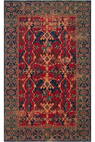 Hoom Rugs Cadis Kdm 01 Navy Red Vintage El Emeği Yüksek Kara Tezgah Halısı Mavi - Kırmızı