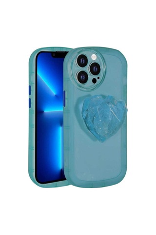 Apple Uyumlu iPhone 12 Pro Max Kılıf Kamera Korumalı Pop Soketli Renkli Zore Ofro Kapak Mavi
