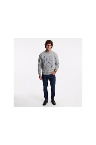 Levi's Bisiklet Yaka Pamuk Graphic Erkek Sweatshirt Gri