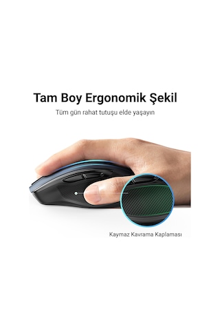 Ugreen 4000 Dpı Dual Mode 2.4ghz Kablosuz Ve Bluetooth Sessiz Optik Mouse, 90855 -