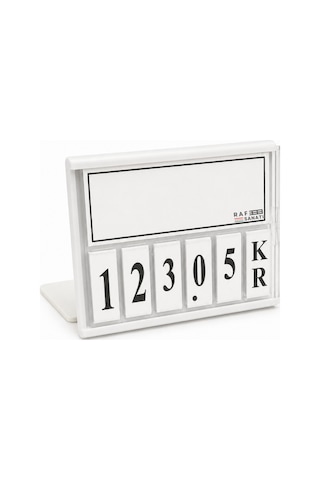 5 Adet - Fiyat Kasetlik Manav Kasap Şarküteri Etiketi Rakamlı Fiyatlık Ayaklı Küçük Boy 77x62 Mm Beyaz