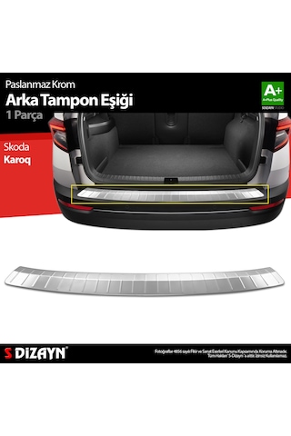 S-dizayn Skoda Karoq Krom Arka Tampon Eşiği 2017 Üzeri
