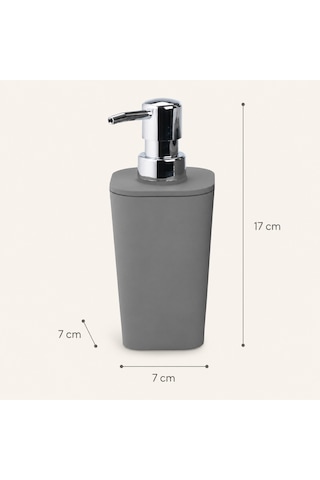 The Voguemaxima Sıvı Sabunluk Gri Kare Plastik 7x17 Cm