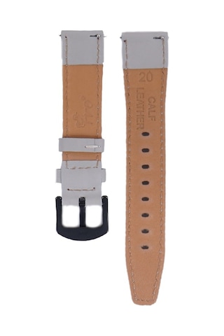 Fro Lw38-43 20 Mm Hakiki Deri Düz Krem Kordon Siyah Toka