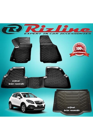 Opel Mokka 3D Paspas + Bagaj Havuzu Siyah 2012-2019 Arası Rizline N11.32247