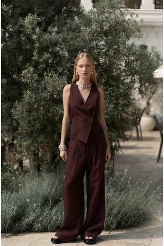 Nagmetah Sırt Pencereli Bordo Yelek Pantolon Takım Bordo