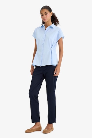 Defacto Sigaret Normal Bel Düz Paça Saten Pantolon J8743az25wnnv135 Lacivert