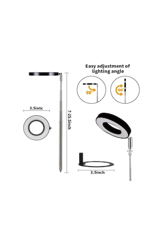 Symbee Toprak Takılı Bitki Işığı, Zamanlayıcı Ve Işık Seviyesi Ayarlı, 48 Led 24 Beyaz+24 Sarı Tam Spektrum, 90mm Genişletilebilir Boru, Çiçek Ve Sukulent Gelişim Lambası Diğer