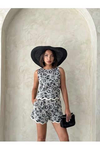 Verymoda Dantel Şort D2919 Siyah
