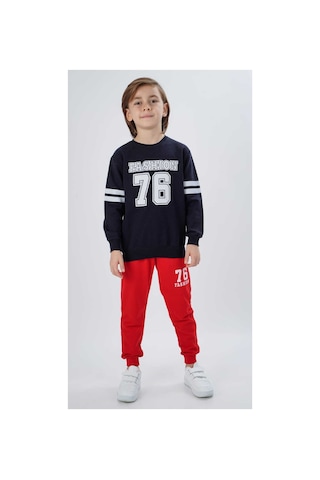 Esila Kids Fashion Baskılı Erkek Çocuk Pamuklu Örme Alt-üst Takım Lacivert