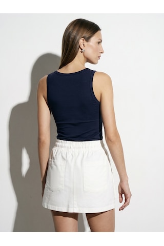 Dilvin 21259 Bisiklet Yaka Top-lacivert