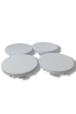 4'lü Set 65 Mm Dış Çap 56 Mm İç Çap Beyaz Logosuz Jant Göbeği Kapağı