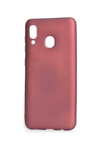 Samsung Uyumlu Galaxy A20 Kılıf Zore Premier Silikon Kapak Mürdüm