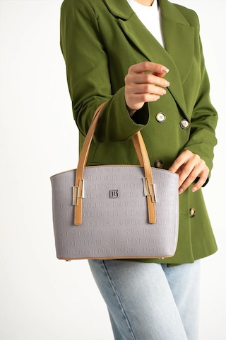 Kadın Orijinal Just Polo 5 Bölmeli Şık El & Omuz Çantası Ve Cüzdanı Shoulder Bag 26 X 24 Gri