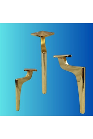 17 Cm Metal Zirve Ayak Koltuk Ayağı Mobilya Ayağı Ünite Ayağı Konsol Ayağı Puf Berjer Ayağı Gold