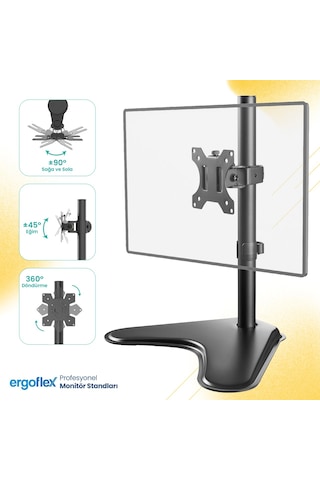 Ergoflex EF71 Steel Design 2-8 kg Tek Kol Asansörlü 13"-32" Desktop Monitör Standı