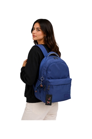 Lacivert Unisex Okul Çantası Su Geçirmez Kumaş Unisex Okul Sırt Çantası 2200 Lacivert