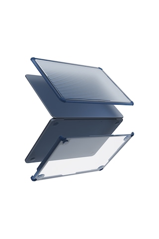 Macbook Neo 13 İnc A3404 Uyumlu Skinarma Vibron Serisi Klipsli Kurulum Özellikli Kapak Lacivert