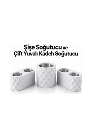 Beyaz Elmas Desenli Şişe Soğutucu Ve 2 Adet Çift Kadeh Yuvalı Ehlikeyf Seti,metal İç Hazneli,termojelli Soğutucu-beyaz Beyaz Elmas Desenli Şişe Soğutucu Ve 2 Adet Çift Kadeh Yuvalı Ehlikeyf Seti,metal İç Hazneli,termojelli Soğutucu-beyaz