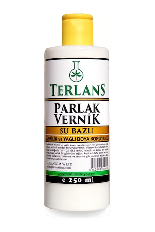 Terlans Su Bazlı Parlak Vernik 250 Ml Akrilik ve Yağlı Boya