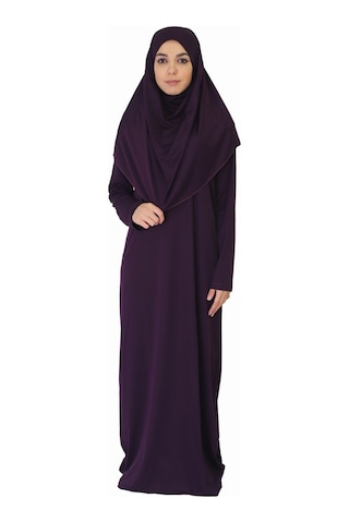 Zehranaz Namaz Elbisesi Koyu Mor Fermuarsız Namaz Elbiesi Çok Renkli
