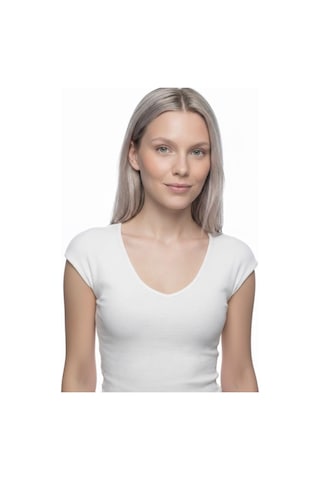 LOFT Slim Fit Kadın Tshirt K.kol Lf2042146 Q1.v1 Beyaz