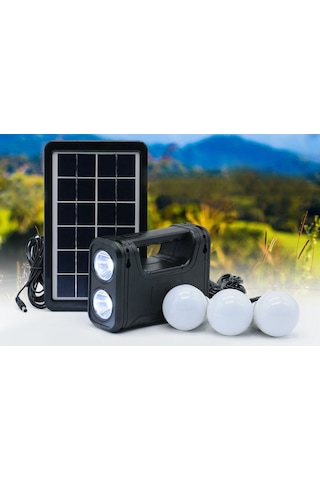 Solar Aydınlatma ve Şarj Ünitesi Siyah