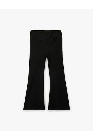 Koton Basic İspanyol Paça Siyah Kız Çocuk Pantolon 6wkg40031ak Siyah