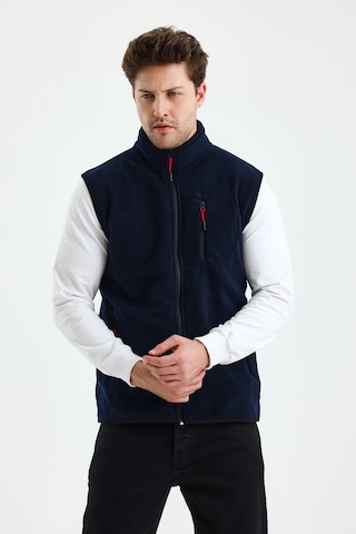 Monox Erkek Tam Fermuarlı Spor Polar Yelek Lacivert