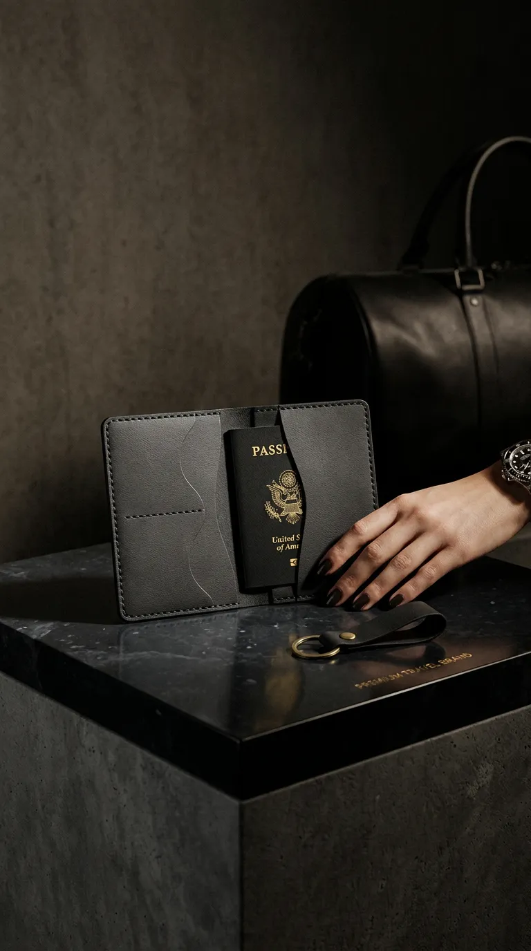 Natderi %100 Hakiki Deri Pasaport Kılıfı Ve Anahtarlık Seti - El Dikişli Özel Deri Pasaportluk 10x15 Cm siyah